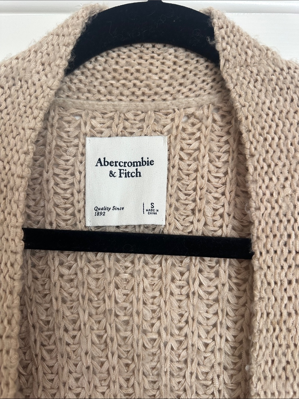 Abercrombie & Fitch Beige Open-Front Chunky Cardigan - Picture 2 of 2